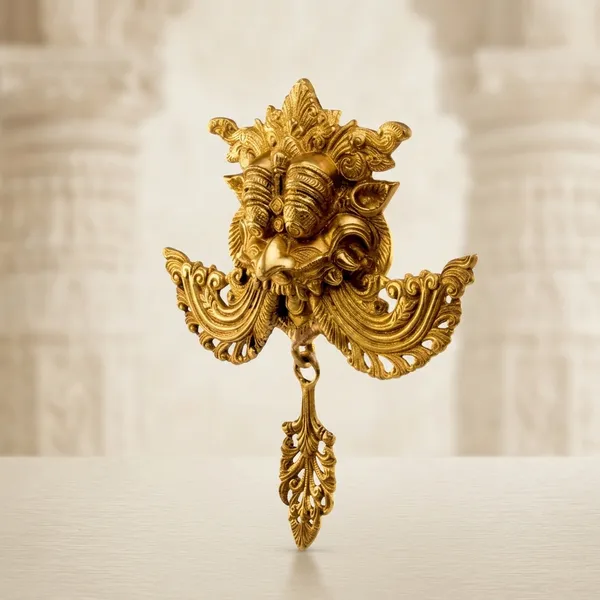 Brass_Traditional_Ganesha_Face_Wall_Hanging_Diya