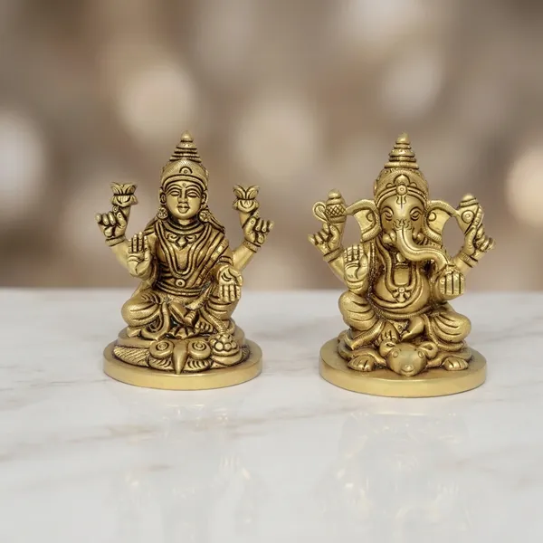 Brass_Antique_Lakshmi_Ganesh_Idol_Set_For_Pooja