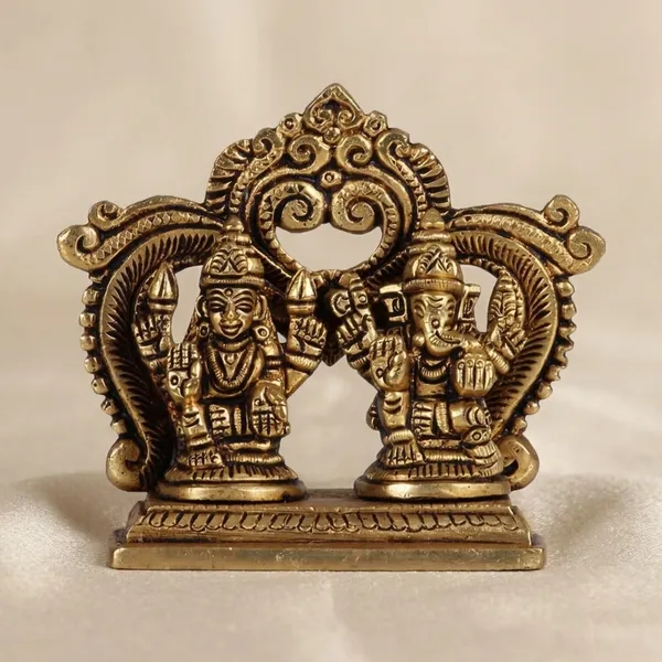 Brass_Antique_Lakshmi_Ganesha_Idol_With_Prabhavali_Arch