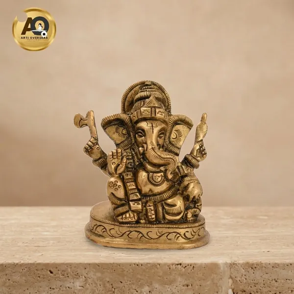 Brass_Antique_Finish_Lord_Ganesha_Seated_Blessing_Idol