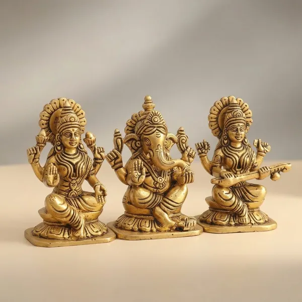 Brass_Antique_Gold_Laxmi_Ganesh_Saraswati_Idol_Set
