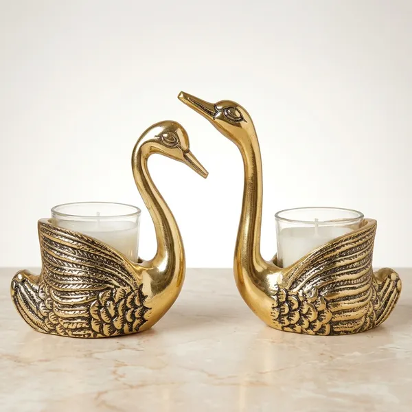 Brass_Golden_Swan_Decorative_Tealight_Candle_Holder_Set