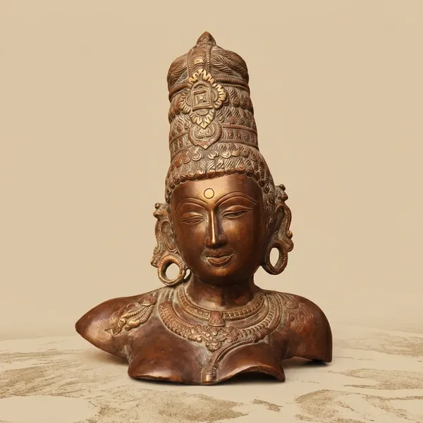 Brass_Bronze_Finish_Goddess_Parvati_Bust_Figurine