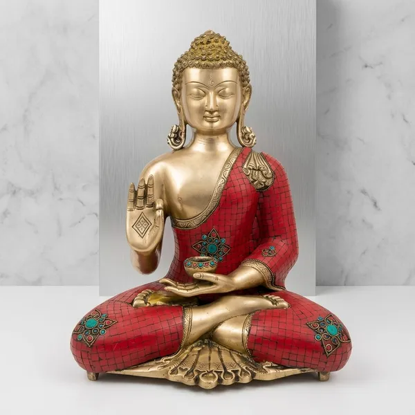 Brass_Traditional_Red_Gold_Buddha_Abhaya_Mudra_Idol