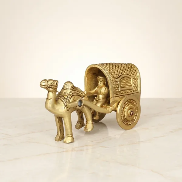 Brass_Camel_Cart_With_Rider_Figurine_Showpiece