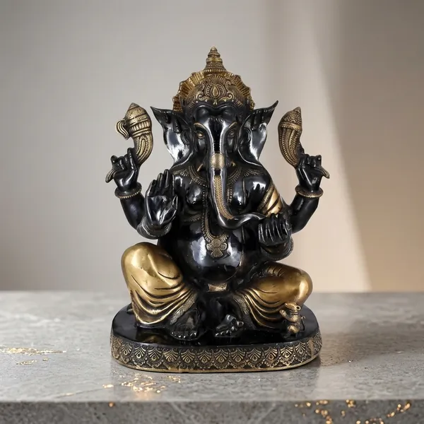 Brass_Black_Gold_Lord_Ganesha_Seated_Idol