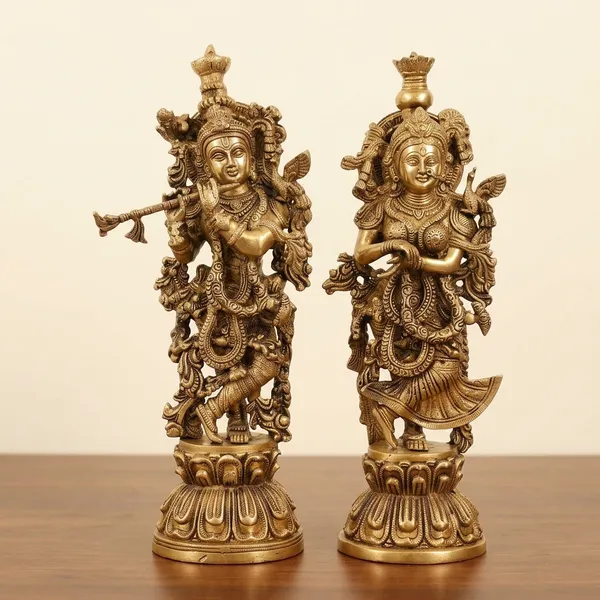 Brass_Antique_Standing_Radha_Krishna_Idol_Set_Lotus_Base