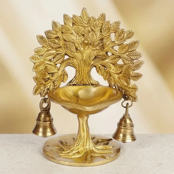 Brass_Traditional_Tree_Of_Life_Diya_Stand_With_Hanging_Bells