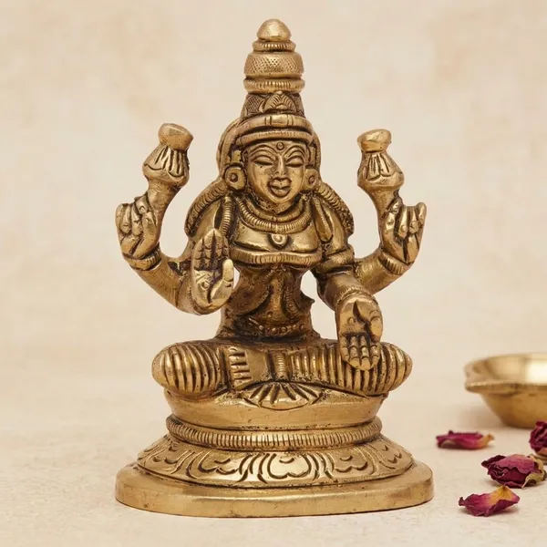 Brass_Classical_Goddess_Lakshmi_Seated_Idol