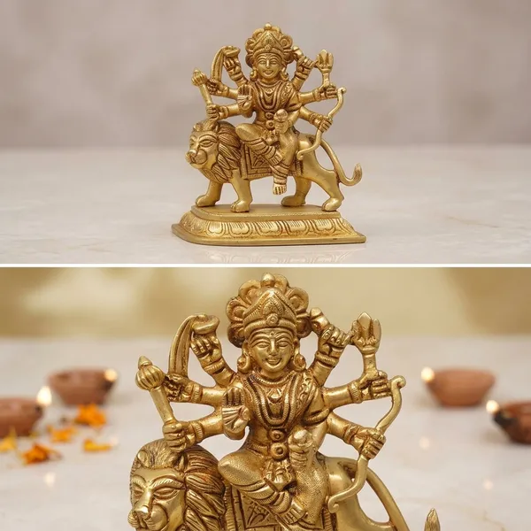 Brass_Traditional_Goddess_Durga_On_Lion_Idol