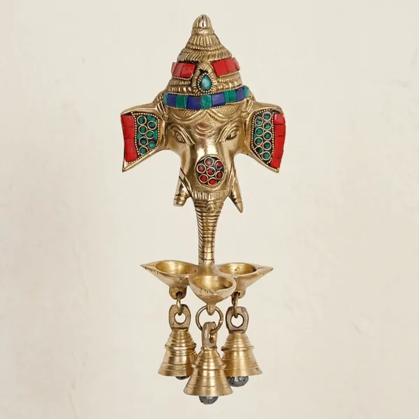 Brass_Ganesha_Multicolor_Stone_Work_Wall_Hanging_Diya