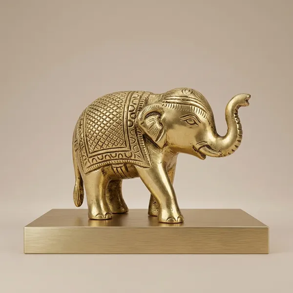Brass_Traditional_Engraved_Elephant_Pair_Figurine