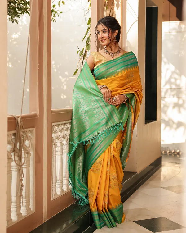 Yellow_Green_Patola_Silk_Saree