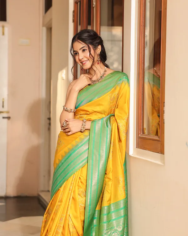 Yellow_Green_Patola_Silk_Saree