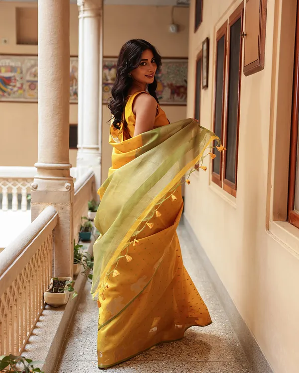 Yellow_Elephant_Motif_Cotton_Saree