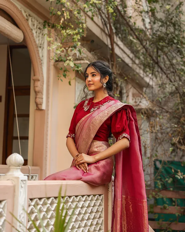 Maroon_Designer_Embellished_Blouse_Saree