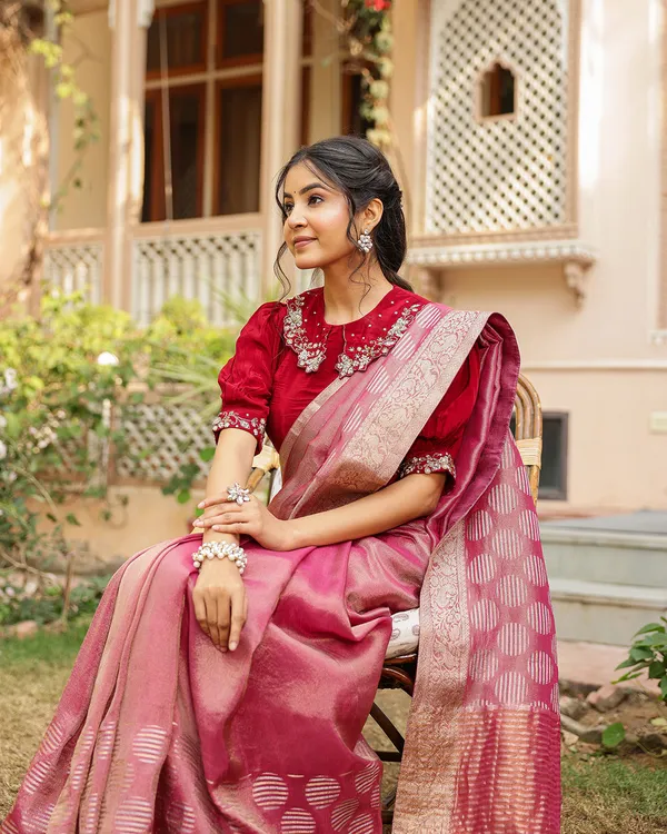 Maroon_Designer_Embellished_Blouse_Saree