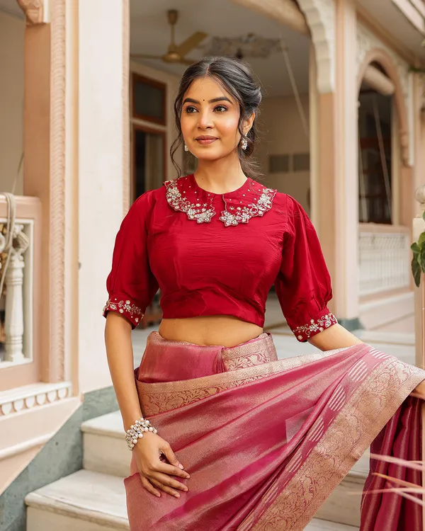 Maroon_Designer_Embellished_Blouse_Saree
