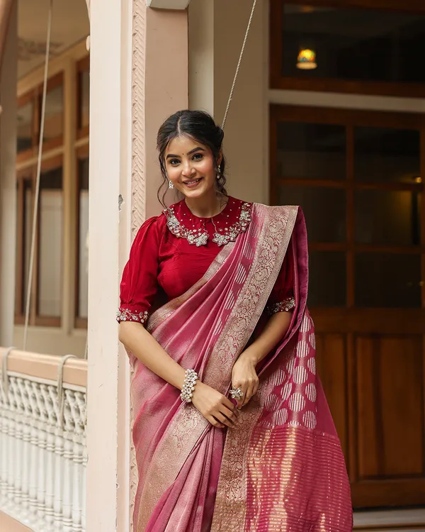 Maroon_Designer_Embellished_Blouse_Saree
