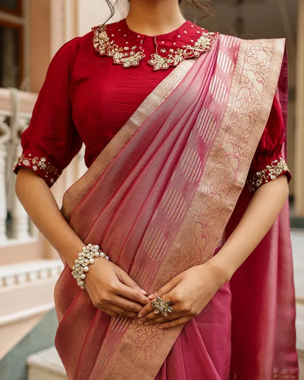 Maroon_Designer_Embellished_Blouse_Saree