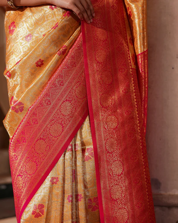 Yellow_Pink_Silk_Saree