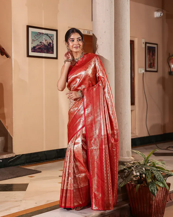 Regal_Red_Antique_Gold_Zari_Silk_Saree