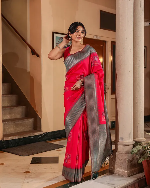 Rani_Pink_Patola_Print_Silk_Saree