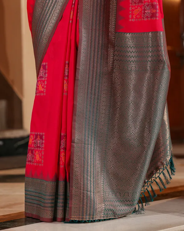 Rani_Pink_Patola_Print_Silk_Saree