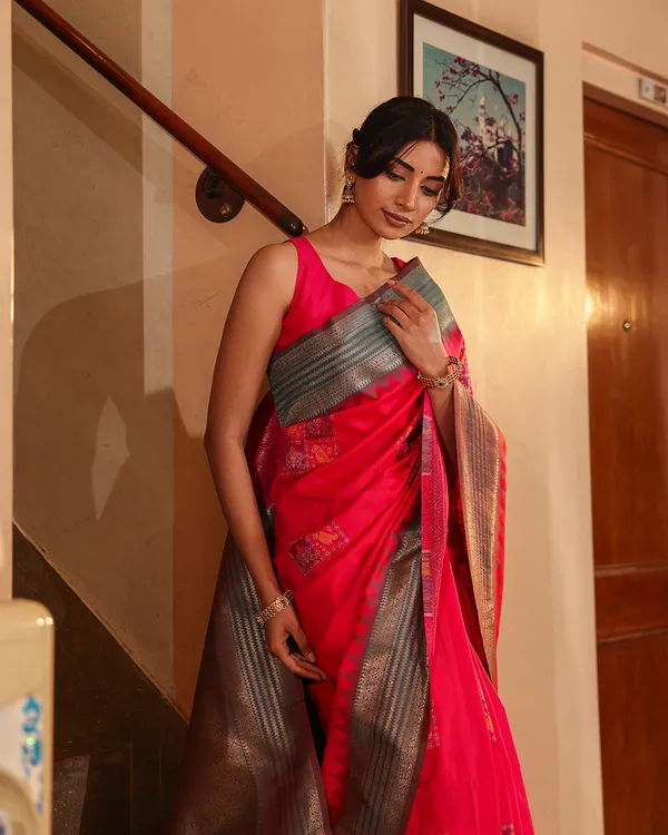 Rani_Pink_Patola_Print_Silk_Saree
