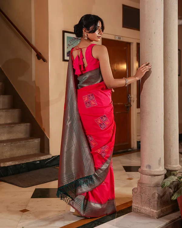 Rani_Pink_Patola_Print_Silk_Saree