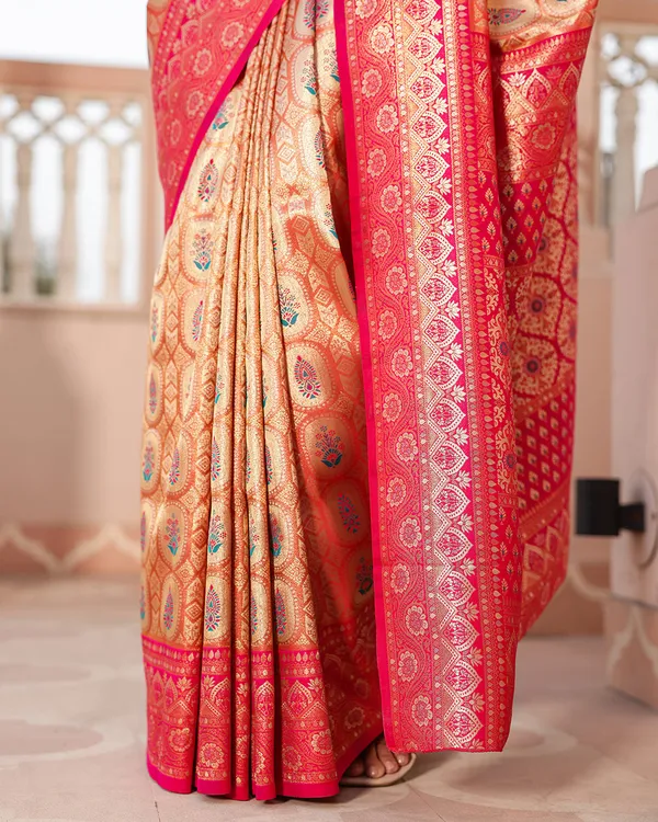Golden_Pink_Zari_Weave_Silk_Saree