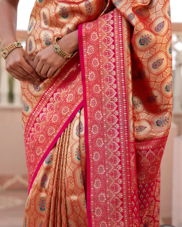 Golden_Pink_Zari_Weave_Silk_Saree
