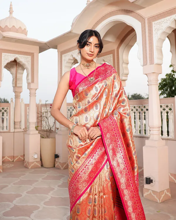 Golden_Pink_Zari_Weave_Silk_Saree