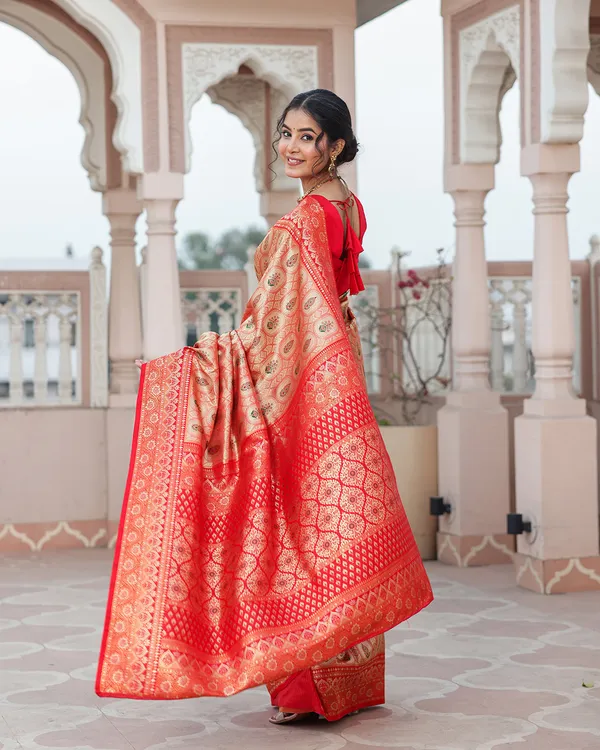 Golden_Red_Zari_Weave_Silk_Saree