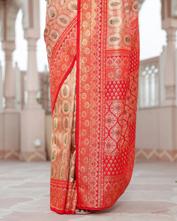 Golden_Red_Zari_Weave_Silk_Saree