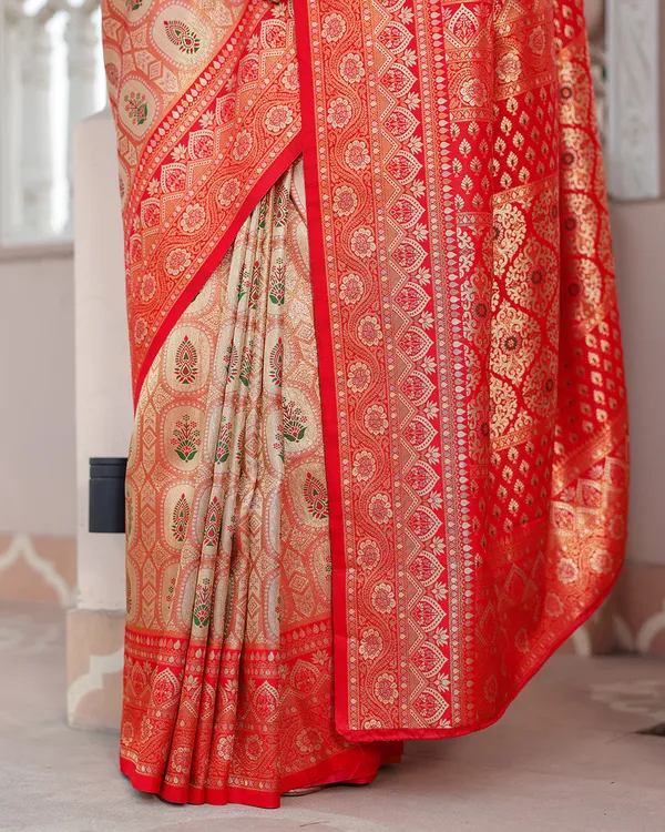 Golden_Red_Zari_Weave_Silk_Saree