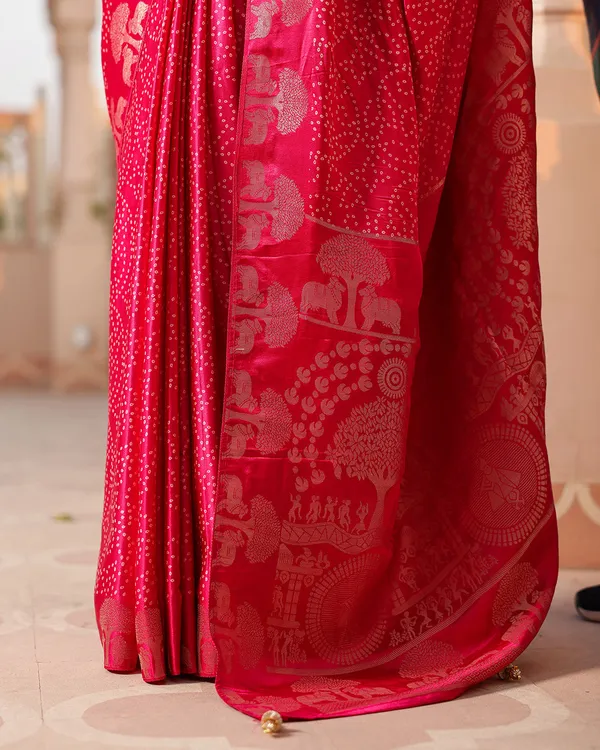 Magenta_Dola_Silk_Bandhani_Saree