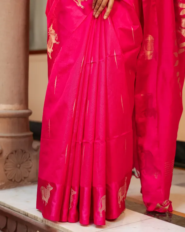 Dark_Pink_Pichwai_Cotton_Saree