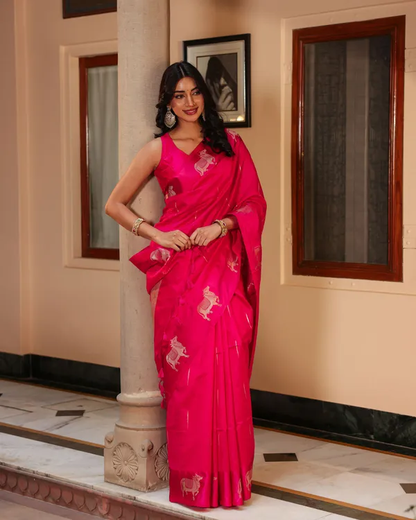 Dark_Pink_Pichwai_Cotton_Saree