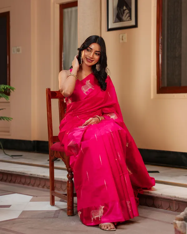 Dark_Pink_Pichwai_Cotton_Saree