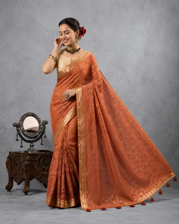 Rust_Orange_Crushed_Tissue_Silk_Saree