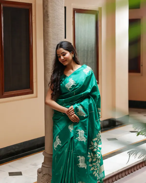 Teal_Green_Pichwai_Cotton_Saree