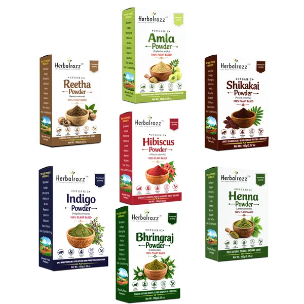 Herbalrozz_Organic_Hair_Care_Amla,_Reetha,_Bhringraj,_Hibiscus,_Henna_Leaves_Powder,_Indigo_Powder_&_Shikakai_Powder_Combo_Pack