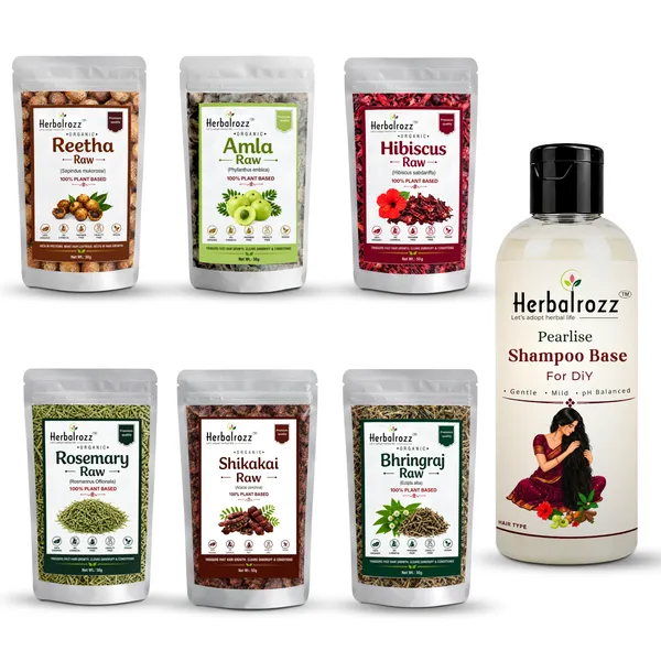 Herbalrozz_Organic__Raw_Amla,_Reetha,_Shikakai,_Bhringraj,_Hibiscus,_Rosemary_Leaves_250g_with_Shampoo_Base_200ml_|_Natural_Ayurvedic_Blend_for_Healthy,_Shiny_&_Strong_Hair_|_Herbal_Cleanser_&_Conditioner_|_DIY_Haircare_Products,_Diy_Shampoo_Combo_Pack