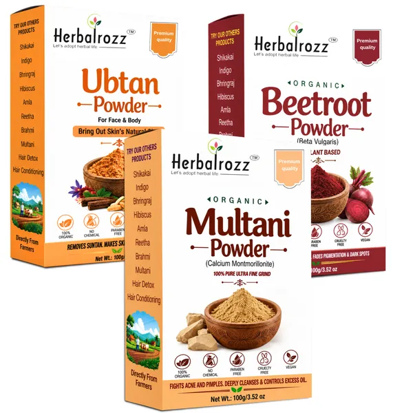 Herbalrozz_Organic_Herbal_Face_Ubtan_Powder,_Beetroot_Powder_And_Multani_Powder_Skincare_Combo_pack