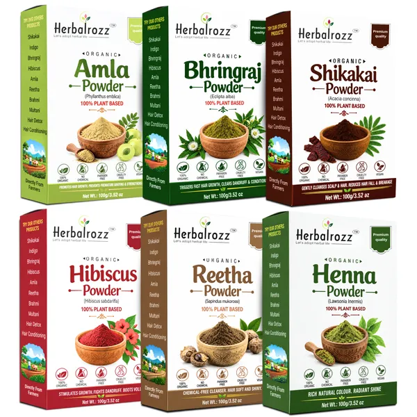 Herbalrozz_Organic_Hair_Care_Amla,_Reetha,_Bhringraj,_Hibiscus,_Henna_Leaves_Powder_&_Shikakai_Powder_Combo_Pack