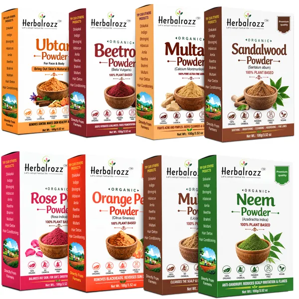 Herbalrozz_Organic_Herbal_Face_Pack_Powder_Pure_Natural_Sandalwood_Powder,_Uban_Powder,_Beetroot,_Multani_Mitti,_Rose_Petal_Powder,_Orange_Peel_Powder,_Neem_Powder,_Mulethi_Powder_Combo_Pack