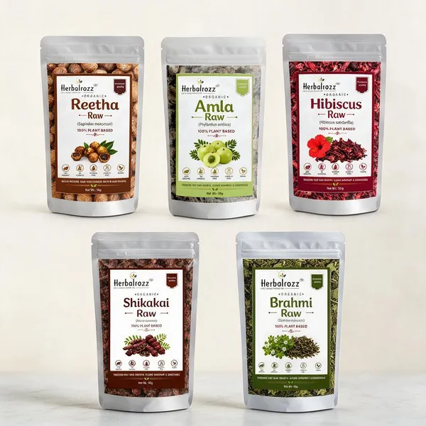 Herbal_Hair_Care_Raw_Herbs_Amla,_Reetha,_Bhringraj,_Hibiscus,_Rosemary_Leaves_&_Shikakai_Raw_Combo_Pack