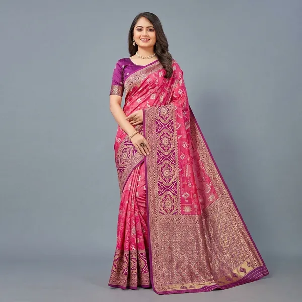 Pink_Purple_Banarasi_Silk_Woven_Zari_Saree_For_Women