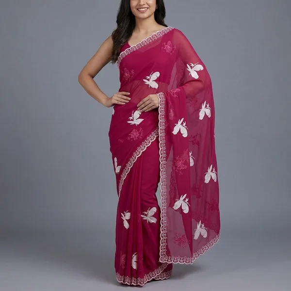 Pink_Georgette_Butterfly_Motif_Embroidered_Saree_For_Women